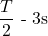  \displaystyle \frac{T}{2}\text{ - 3s}
