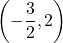  \displaystyle \left( {-\frac{3}{2},2} \right)