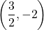  \displaystyle \left( {\frac{3}{2},-2} \right)